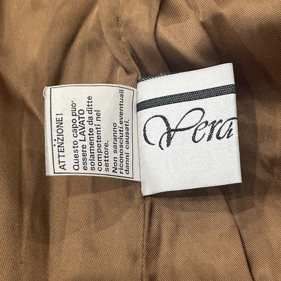 Vera Pelle Stylish Soft Brown Leather Jacket Made In Italy Classic Women46 US XL - Picture 4 of 8